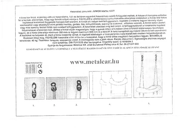 Altalena di plastica «Junior Hinta» — foto 3 dell'alert A12/00972/22