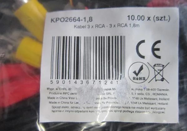 Cavo RCA «Kabel 3 x RCA» — foto 3 dell'alert A12/1840/18