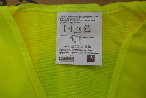 Gilet ad alta visibilità «Kamizelka dla dzieci» — foto 2 dell'alert A12/0025/18