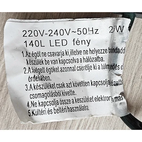 Catena di illuminazione «Karácsonyfa égősor» — foto 5 dell'alert A12/03039/24