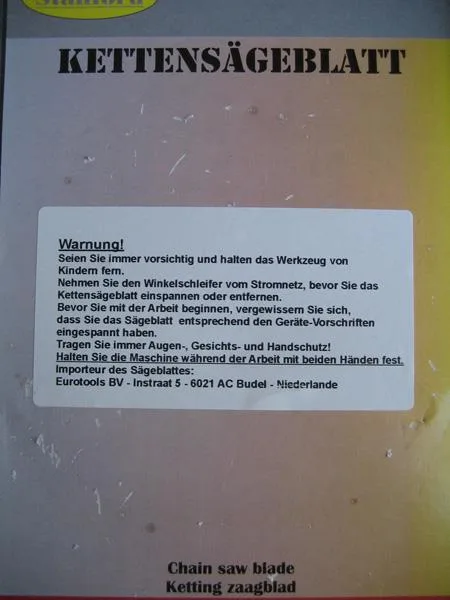 Disco a catena «Kettensägeblatt» — foto 2 dell'alert A12/1573/18