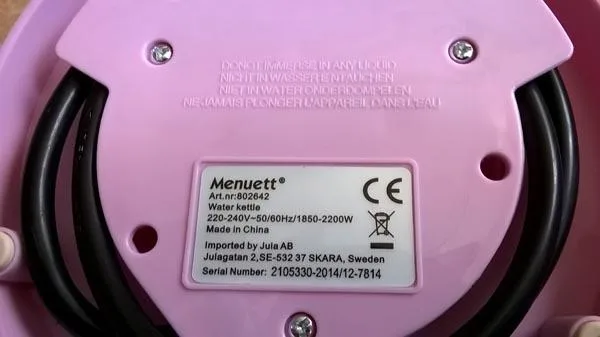 Bollitore elettrico «Kettle» — foto 3 dell'alert A12/1510/15