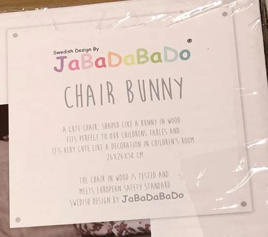 Sedia per bambini «Kids Chair Bunny» — foto 5 dell'alert A12/00209/22