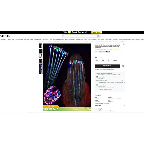 Treccia per capelli giocattolo «Kids' Led Light Up Toy Hair Braid, Birthday Party Flashing Hair Clip» — foto 3 dell'alert SR/02467/25