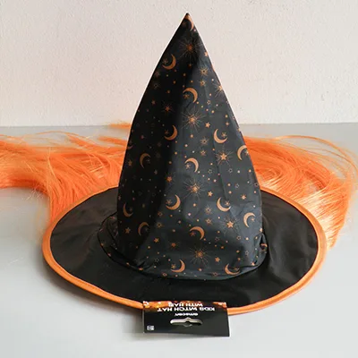Cappello di fantasia con i capelli «KIDS WITCH HAT WITH HAIR» — foto 2 dell'alert A12/02335/24
