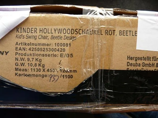 Sedia altalena per bambini «Kinder Hollywoodschaukel Rot, Beetle - Kid's Swing Chair, Beetle Design» — foto 2 dell'alert A12/0834/16