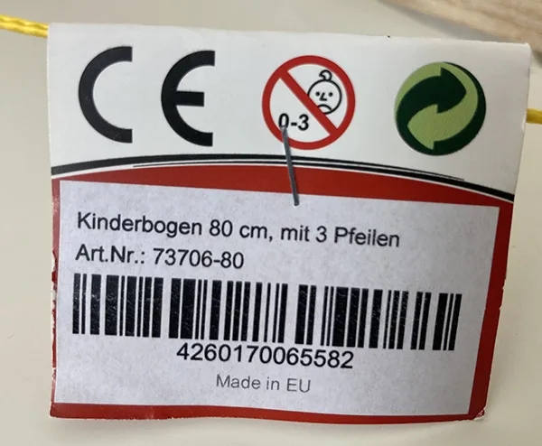 Fiocco giocattolo «Kinderbogen» — foto 2 dell'alert A12/00647/23
