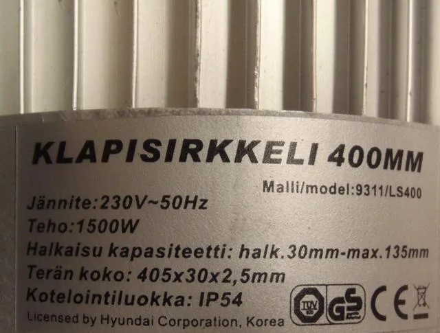Sega circolare «Klapisirkkeli» (Hyundai)