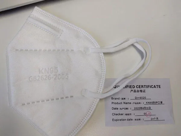 Maschera filtro antiparticolato «KN 95 Mask Dr+9020 KN95» — foto 2 dell'alert A12/01598/21