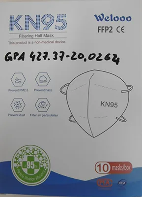Maschera filtro particella «KN95 Filtering half mask» — foto 6 dell'alert A12/01886/20
