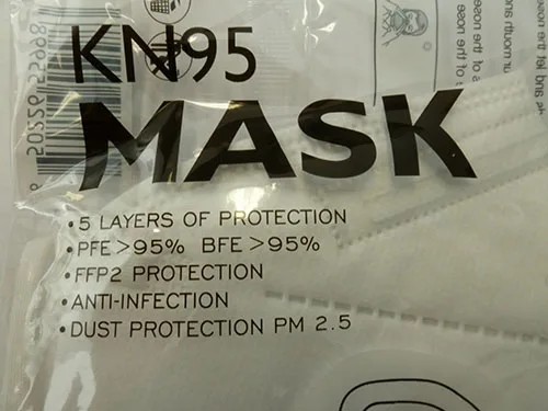 Maschera filtro particella «KN95 mask - respiratory protective face mask» — foto 3 dell'alert A12/00540/21