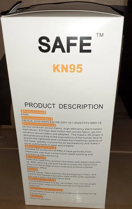 Maschera filtro antiparticolato «KN95 MASK» — foto 1 dell'alert A12/00794/20