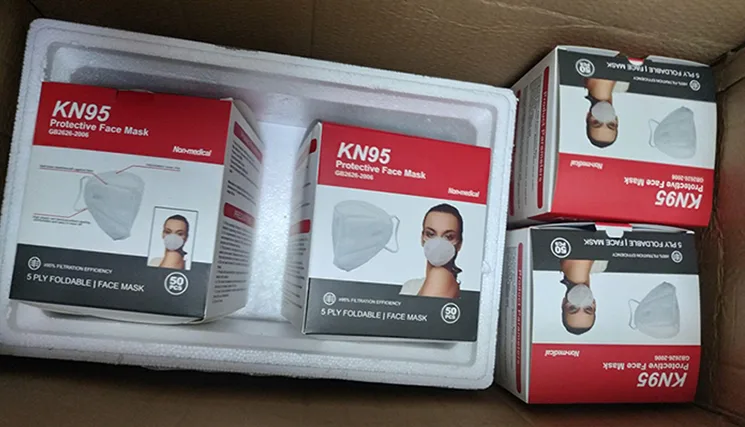 Maschera filtro particella «KN95 Protective Face Mask» — foto 5 dell'alert INFO/00149/20
