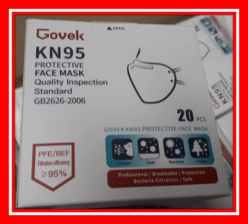 Maschera filtro antiparticolato «KN95 Protective face mask / Respirator» — foto 2 dell'alert A12/01009/20