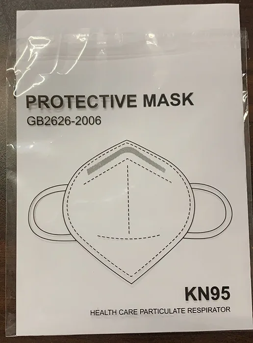 Maschera filtro antiparticolato «KN95 protective mask» — foto 1 dell'alert A12/00848/20