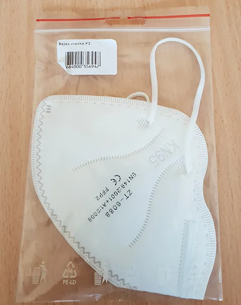 Maschera filtro particella «KN95 Respirator/FFP2» — foto 1 dell'alert INFO/00143/20