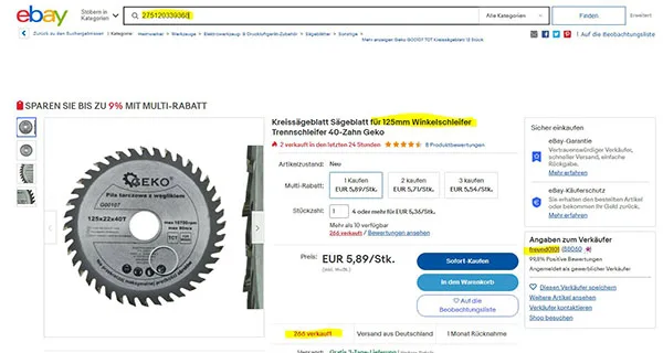Lama circolare per sega «Kreissägeblatt Sägeblatt für 125mm Winkelschleifer Trennschleifer 40-Zahn Geko» (Geko)