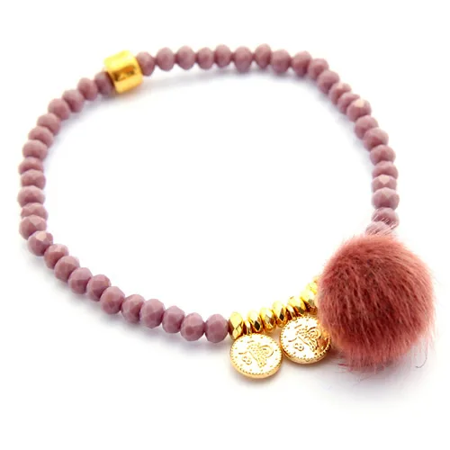 Braccialetto «Kristallarmband mit Pompom, berry» — foto 1 dell'alert A12/00599/20