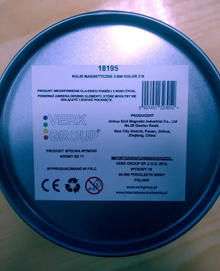 Sfere magnetiche «Kulki magnetyczne 3 mm kolor 216» — foto 2 dell'alert A12/00963/22