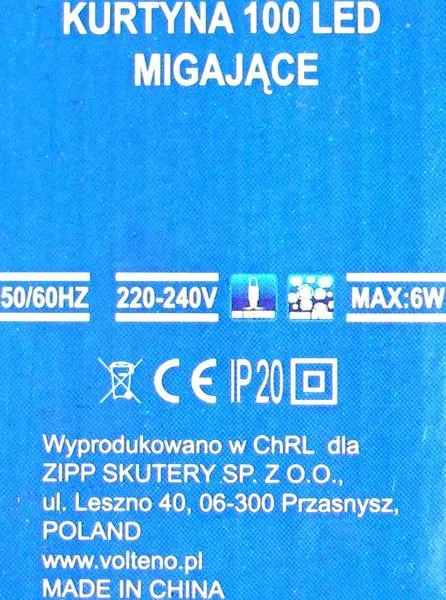 Catena di illuminazione a LED «Kurtyna 100 LED migajace» — foto 4 dell'alert A12/0815/19