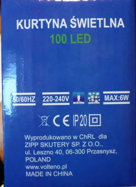 Catena di illuminazione «Kurtyna Swietlna 100 LED» — foto 3 dell'alert A11/0059/18