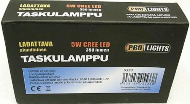 Torcia ricaricabile «Ladattava Taskulamppu - PRO1LIGHTS» — foto 3 dell'alert A12/1269/13