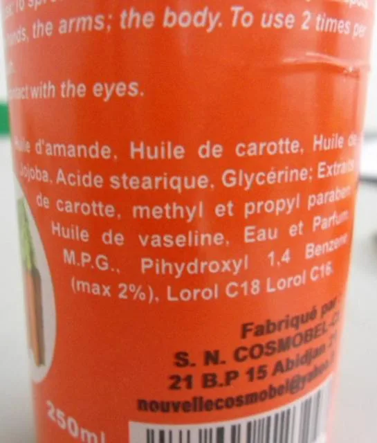 Latte corporeo «Lait de Beaute Carotte» (Larissa)