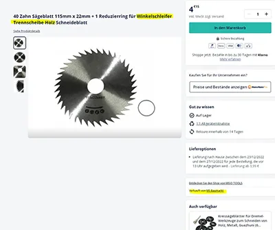 Lama circolare per sega