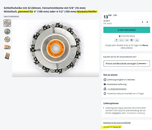 Lama circolare per sega