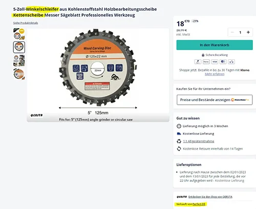 Lama circolare per sega
