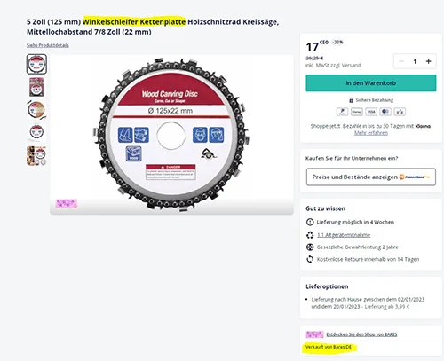 Lama circolare per sega