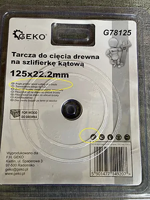 Lama per sega per smerigliatrici angolari (Geko)