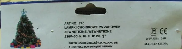 Catena di illuminazione &amp; #13; &amp; #13; «Lampki Choinkowe 25 Zarówek» — foto 2 dell'alert A12/0023/13