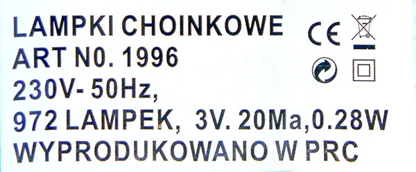 Catena di illuminazione a LED «LAMPKI CHOINKOWE / CHRISTMAS LIGHTS» — foto 6 dell'alert A12/00728/22