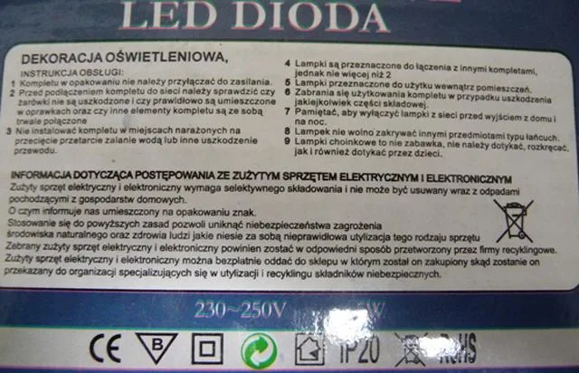 Catena di illuminazione di Natale «Lampki Choinkowe LED Dioda» — foto 1 dell'alert A12/0722/13