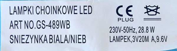 Catena di illuminazione «LAMPKI CHOINKOWE ZEWNETRZNE WEWNETRZNE» — foto 1 dell'alert A12/00399/22