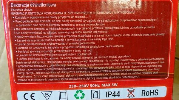 Catena di illuminazione a LED «Lampki ozdobne LED» — foto 3 dell'alert A12/1250/19