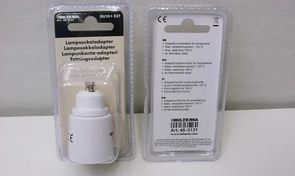 Adattatore portalampada «Lampunkanta-adapteri GU10 / E27, Lampunkanta-adapteri E14 / E27» — foto 2 dell'alert A12/0969/15