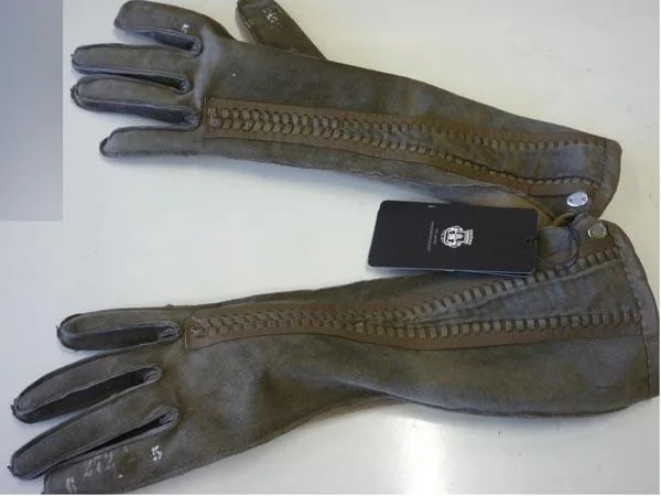 Guanti in pelle «Lange Handschuhe Leather Lacing braun (Long leather gloves with lacing)» (Roeckl)