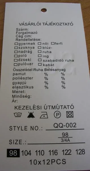 T-shirt per bambini «lány felső» — foto 6 dell'alert A12/1813/18