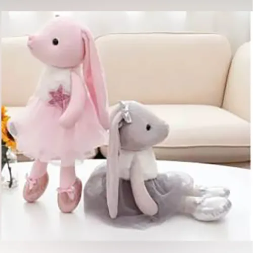 Giocattolo morbido «Lapin en peluche de Ballet pour bébé, jouets en peluche pour enfants, longues oreilles, …»