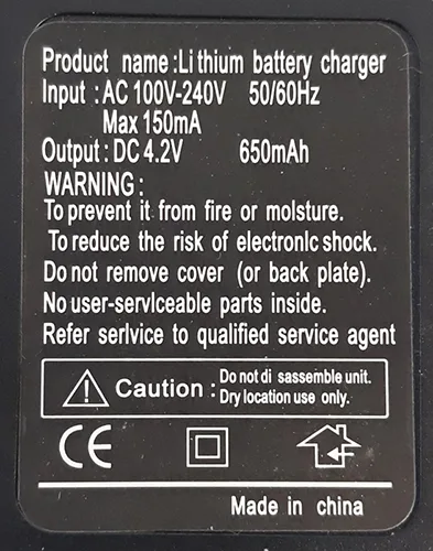 Puntatore laser con caricabatterie «LASER (on the packaging); Li thium battery charger (on the charger)» — foto 3 dell'alert A12/01832/20