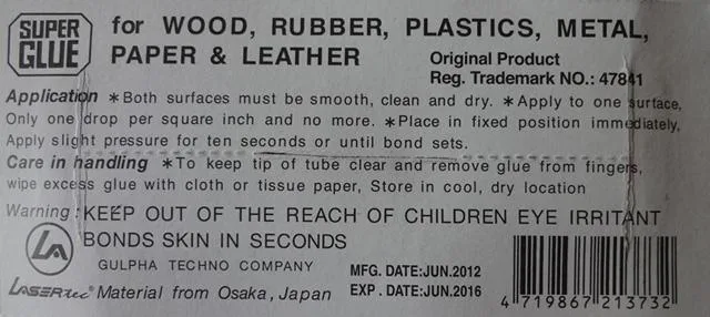 Colla «LASERtec SUPER GLUE plus» — foto 1 dell'alert A11/0003/14