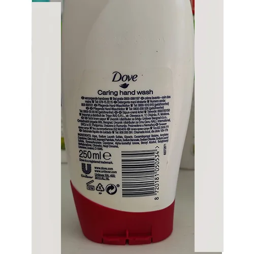 Sapone liquido «Lavaggio a mano delicato- lozione detergente per mani curative» (Dove)