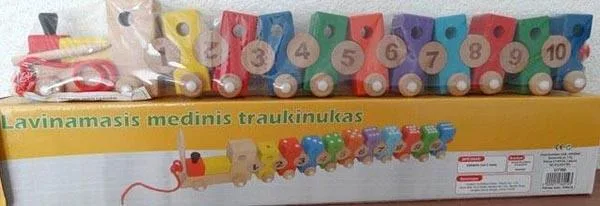 Treno di legno pull-along «Lavinamasis medinis traukinukas ('Educative wooden train')» — foto 2 dell'alert A12/1358/15
