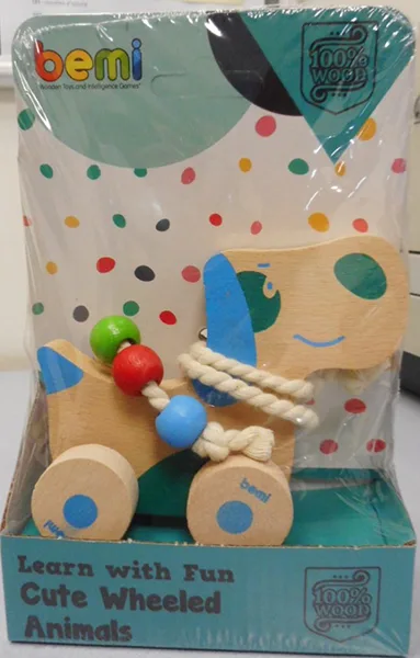 Giocattolo pull-along «Learn with fun cute wheeled animals» (Bemi)