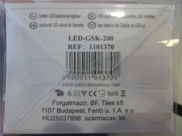 Catena di illuminazione «LED 200 BOMBILLAS» — foto 2 dell'alert A12/0680/19