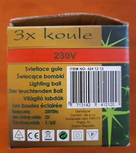 Catena di illuminazione «LED DIODS 3x20 Svítící koule» — foto 8 dell'alert A12/00809/21