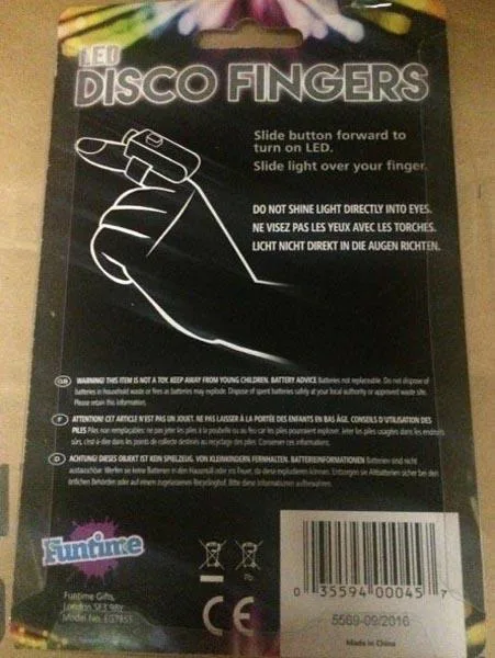 Lampade a LED «LED Disco Fingers» — foto 2 dell'alert A12/0412/17