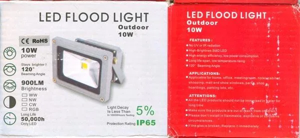 Proiettore a LED «LED FLOOD LIGHT Outdoor 10W» — foto 2 dell'alert A12/1326/18